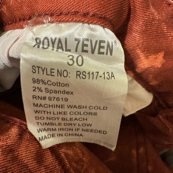 RS7 Royal 7even Red Acid Wash Stretch Denim Shorts Size 30 NWT - Picture 7 of 11